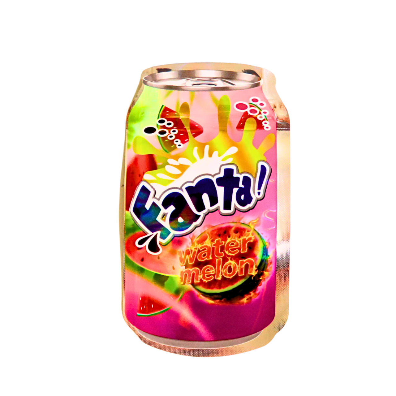 HOLOGRAPHIC MYLAR 3.5G BAGS 50CT FANTA CAN DESIGN